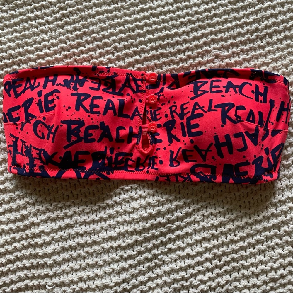 Bandeau, bikini top hot pink